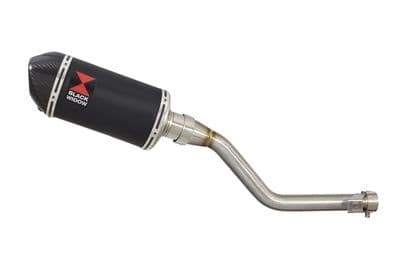 TX 125 Exhaust Silencer 200mm Oval Black Stainless Carbon Tip