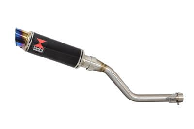 TX 125 Exhaust Silencer 230mm GP Round Blue Tip Black Stainless