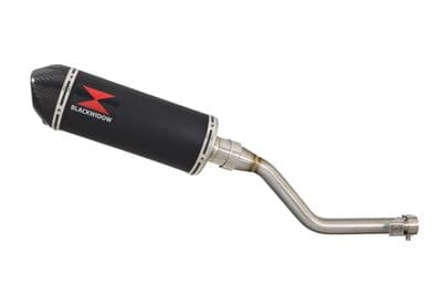 TX 125 Exhaust Silencer 300mm Oval Black Stainless Carbon Tip