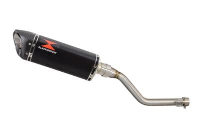 TX 125 Exhaust Silencer 300mm Tri Oval Black Stainless Carbon Tip