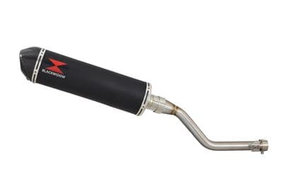 TX 125 Exhaust Silencer 400mm Oval Black Stainless Carbon Tip
