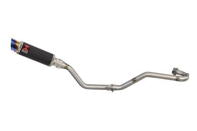 TX 125 Exhaust System 230mm GP Round Blue Tip Carbon Silencer