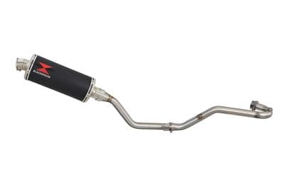 TX 125 Exhaust System 300mm Oval Black Stainless Silencer