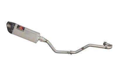TX 125 Exhaust System 300mm Tri Oval Stainless Carbon Tip Silencer
