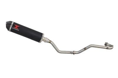 TX 125 Exhaust System 400mm Oval Black Stainless Carbon Tip Silencer