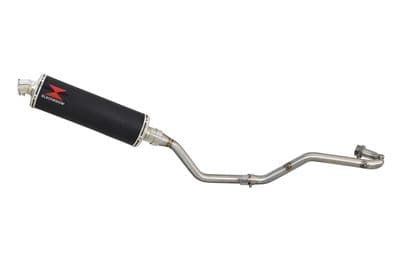 TX 125 Exhaust System 400mm Oval Black Stainless Silencer