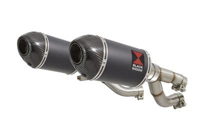 V-MAX V MAX 1200 Exhaust Silencer Kit 200mm Oval Black Stainless Carbon Tip