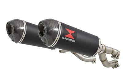V-MAX V MAX 1200 Exhaust Silencer Kit 300mm Oval Black Stainless Carbon Tip