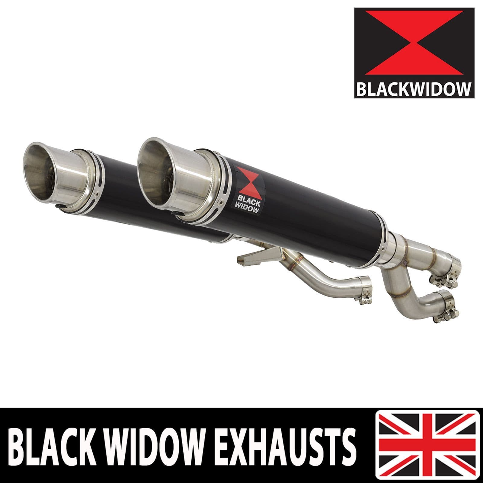 V-MAX V MAX 1200 Exhaust Silencer Kit 350mm GP Round Black Stainless