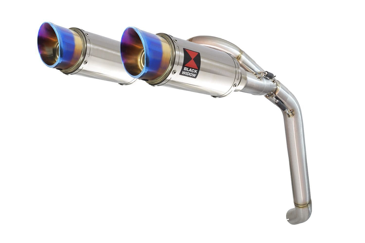 VFR 800 VTEC RC46 2002 - 2013 Exhaust Link Pipes 200mm Round Blue