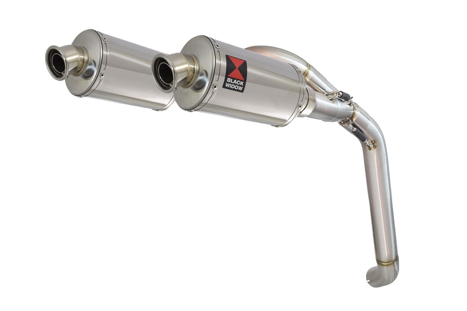 VFR 800 VTEC (RC46) 2002 - 2013 Exhaust Link Pipes + 230mm Oval Stainless  Silencers