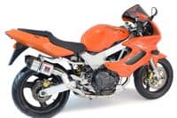 VTR1000 F Firestorm (SC36) Exhaust High Level Link Pipes + 200mm Oval Stainless Carbon Tip Silencers