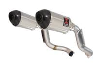 VTR1000 F Firestorm (SC36) Exhaust High Level Link Pipes + 200mm Oval Stainless Carbon Tip Silencers