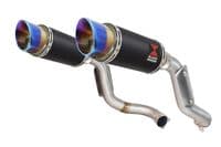 VTR1000 F Firestorm (SC36) Exhaust High Level Link Pipes + 200mm Round Black Stainless Silencers