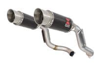 VTR1000 F Firestorm (SC36) Exhaust High Level Link Pipes + 200mm Round Carbon Silencers