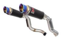 VTR1000 F Firestorm (SC36) Exhaust High Level Link Pipes + 230mm GP Round Black Stainless Silencers