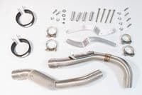VTR1000 F Firestorm (SC36) Exhaust High Level Link Pipes + 230mm GP Round Black Stainless Silencers
