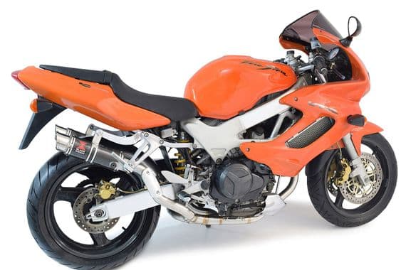 VTR1000 F Firestorm (SC36) Exhaust High Level Link Pipes + 230mm GP Round Carbon Silencers