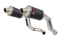 VTR1000 F Firestorm (SC36) Exhaust High Level Link Pipes + 230mm Oval Black Stainless  Silencers