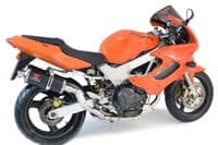 VTR1000 F Firestorm (SC36) Exhaust High Level Link Pipes + 300mm Oval Black Stainless  Silencers