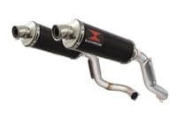 VTR1000 F Firestorm (SC36) Exhaust High Level Link Pipes + 300mm Round Black Stainless  Silencers