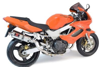 VTR1000 F Firestorm (SC36) Exhaust High Level Link Pipes + 300mm Round Stainless  Silencers