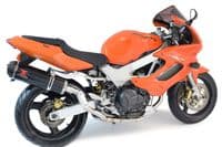 VTR1000 F Firestorm (SC36) Exhaust High Level Link Pipes + 400mm Oval Black + Carbon Tip Silencers