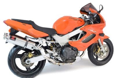 VTR1000 F Firestorm (SC36) Exhaust High Level Link Pipes + 400mm Oval Stainless  Silencers