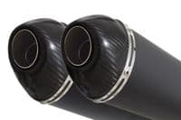 VTR1000 F Firestorm (SC36) Exhaust Link Pipes + 200mm Oval Black Stainless Carbon Tip Silencers