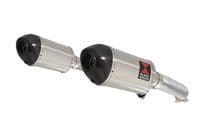 VTR1000 F Firestorm (SC36) Exhaust Link Pipes + 200mm Oval Stainless Carbon Tip Silencers