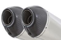 VTR1000 F Firestorm (SC36) Exhaust Link Pipes + 200mm Oval Stainless Carbon Tip Silencers