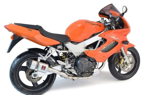 VTR1000 F Firestorm (SC36) Exhaust Link Pipes + 200mm Oval Stainless Carbon Tip Silencers