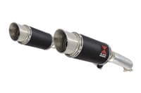VTR1000 F Firestorm (SC36) Exhaust Link Pipes + 200mm Round Black Stainless Silencers