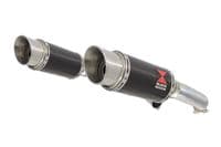 VTR1000 F Firestorm (SC36) Exhaust Link Pipes + 200mm Round Carbon Silencers
