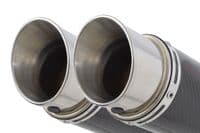 VTR1000 F Firestorm (SC36) Exhaust Link Pipes + 200mm Round Carbon Silencers
