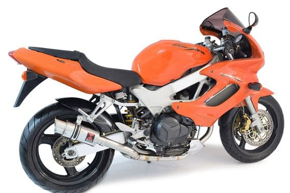 VTR1000 F Firestorm (SC36) Exhaust Link Pipes + 200mm Round Stainless Silencers