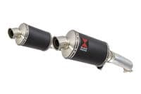 VTR1000 F Firestorm (SC36) Exhaust Link Pipes + 230mm Oval Black Stainless Silencer