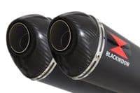 VTR1000 F Firestorm (SC36) Exhaust Link Pipes + 300mm Oval Black Stainless Carbon Tip Silencers