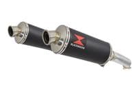 VTR1000 F Firestorm (SC36) Exhaust Link Pipes + 300mm Oval Black Stainless Silencer
