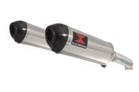 VTR1000 F Firestorm (SC36) Exhaust Link Pipes + 300mm Oval Stainless Carbon Tip Silencers