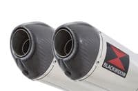 VTR1000 F Firestorm (SC36) Exhaust Link Pipes + 300mm Oval Stainless Carbon Tip Silencers