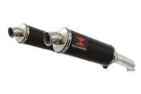 VTR1000 F Firestorm (SC36) Exhaust Link Pipes + 300mm Round Black Stainless Silencers