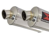 VTR1000 F Firestorm (SC36) Exhaust Link Pipes + 300mm Round Stainless Silencers