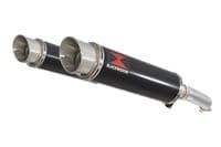 VTR1000 F Firestorm (SC36) Exhaust Link Pipes + 360mm GP Round Black Stainless Silencers