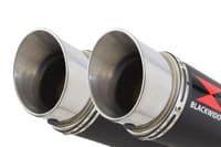 VTR1000 F Firestorm (SC36) Exhaust Link Pipes + 360mm GP Round Black Stainless Silencers