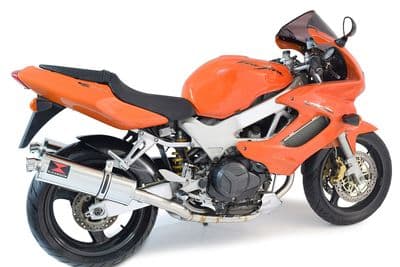 VTR1000 F Firestorm (SC36) Exhaust Link Pipes + 400mm Oval Stainless Silencers