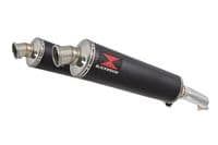 VTR1000 F Firestorm (SC36) Exhaust Link Pipes + 400mm Round Black Stainless Silencers