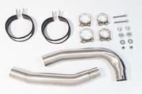 VTR1000 F Firestorm (SC36) Exhaust Link Pipes + 400mm Round Black Stainless Silencers