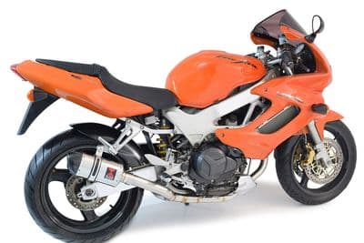 VTR1000 F Firestorm (SC36) Exhaust System 200mm Oval Stainless Carbon Tip Silencers