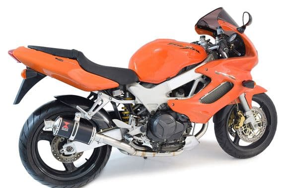 VTR1000 F Firestorm (SC36) Exhaust System 230mm Oval Black Stainless Silencers
